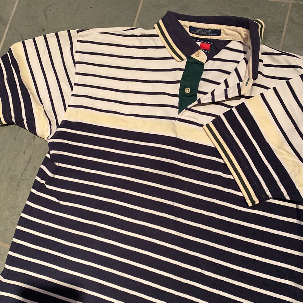 Vintage Tommy Hilfiger Striped Polo Collared Shirt